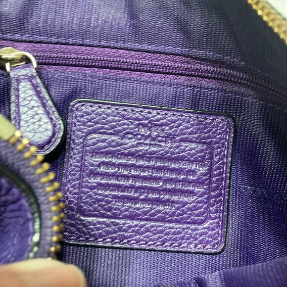 Coach Pebble Leather Purple Stagecoach Satchel (Carry bag) - Picture 2 of 10